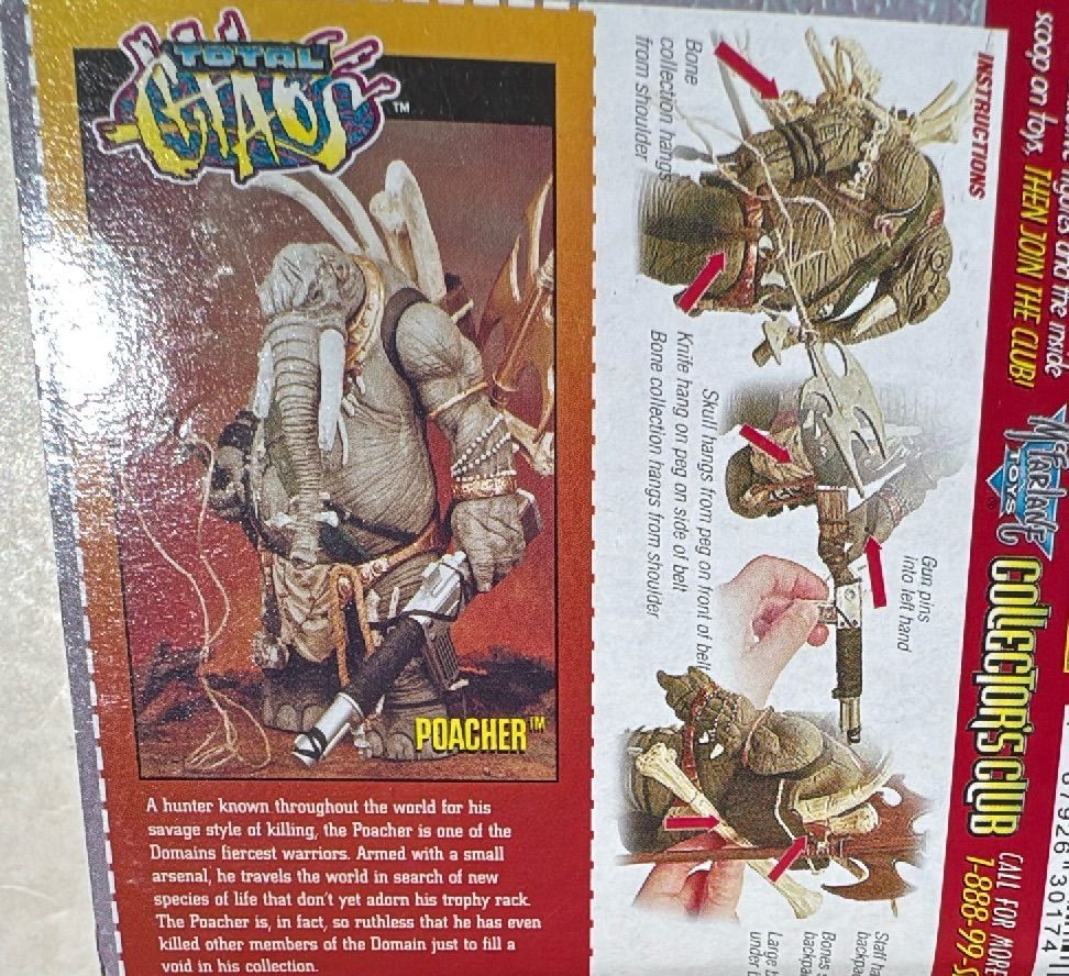 Mcfarlane Toys Total Chaos Series 2 Poacher Figure New Sealed 1997 Mammoth Weapons — photo 6 of 9