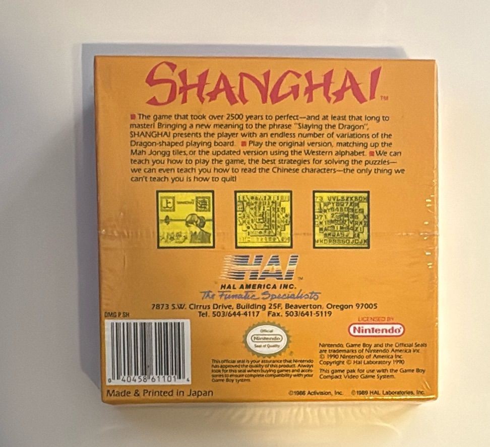 Nintendo Game Boy Shanghai Sealed 1990 Puzzle Video Game Hal America — photo 4 of 9
