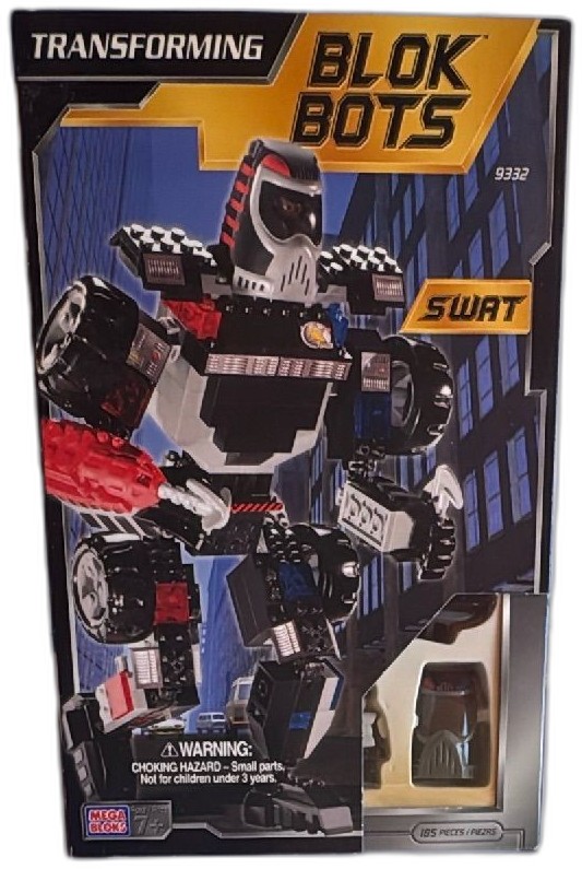 Mega Bloks Blok Bots Swat 9332 Transforming Robot Set 185 Pieces 2000 Vintage