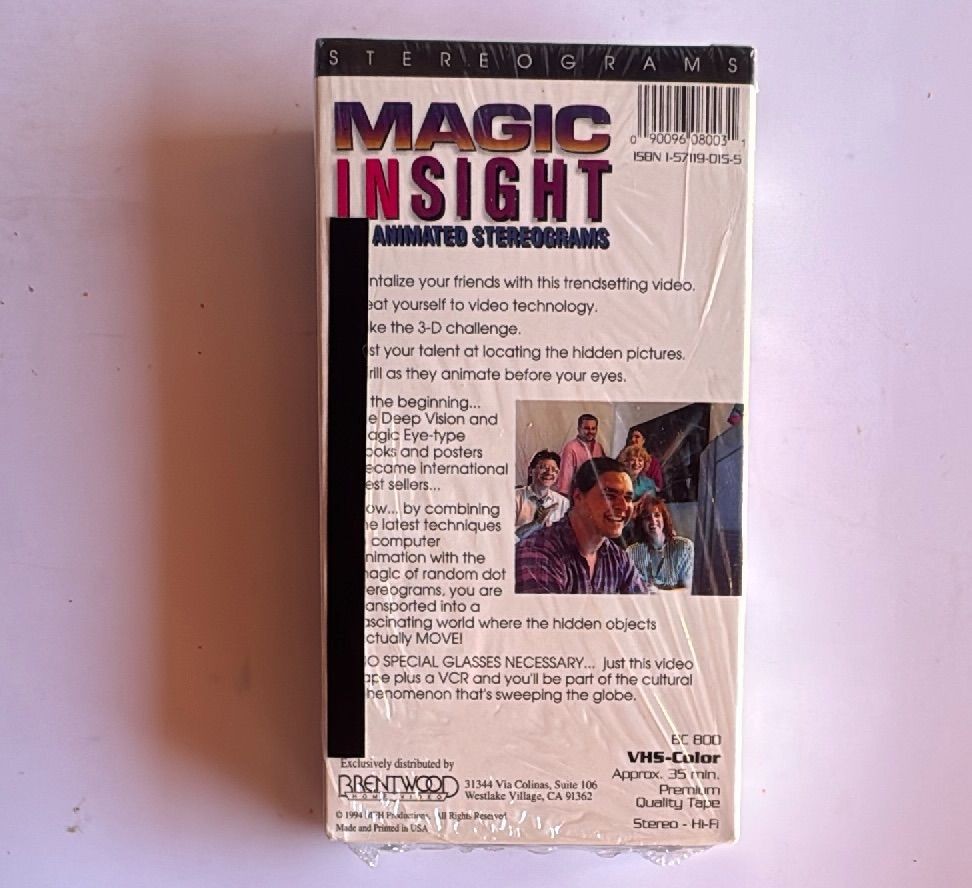 Magic Insight 3d Animated Stereograms Sealed Vhs 1994 Brentwood With Cards — photo 4 of 6