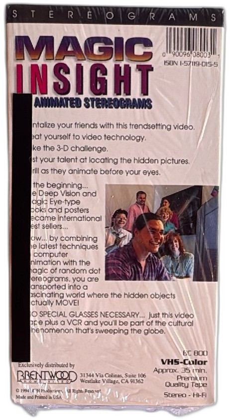Magic Insight 3d Animated Stereograms Sealed Vhs 1994 Brentwood With Cards — photo 2 of 6