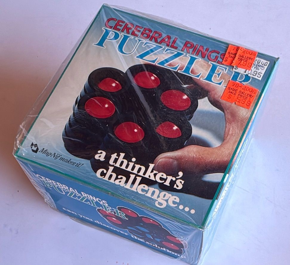 1987 Magnif Cerebral Rings Puzzle Sealed Vintage Brain Teaser Collectible — photo 6 of 7