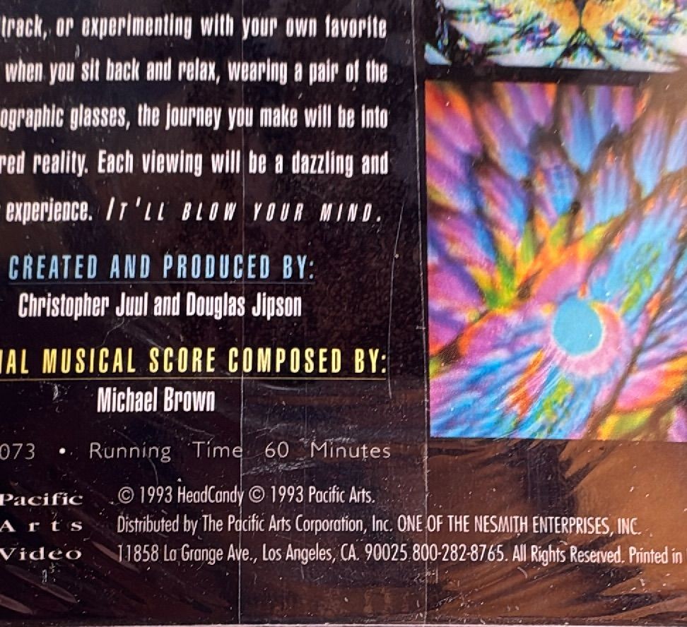 Sealed 1993 Headcandy Video Kaleidoscope Vhs With 3d Glasses Pacific Arts — photo 5 of 6