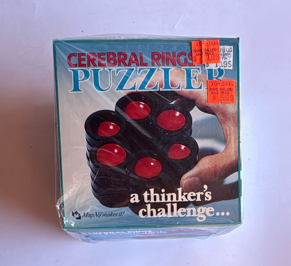 1987 Magnif Cerebral Rings Puzzle Sealed Vintage Brain Teaser Collectible — photo 3 of 7