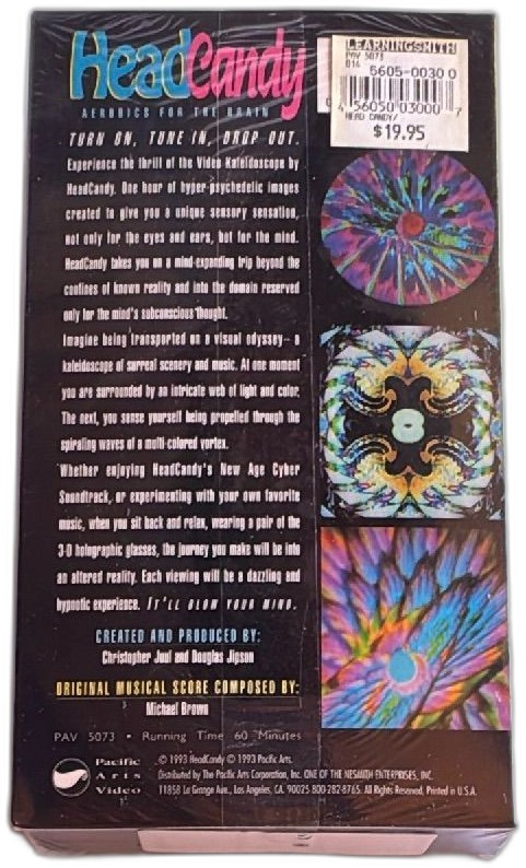 Sealed 1993 Headcandy Video Kaleidoscope Vhs With 3d Glasses Pacific Arts — photo 2 of 6