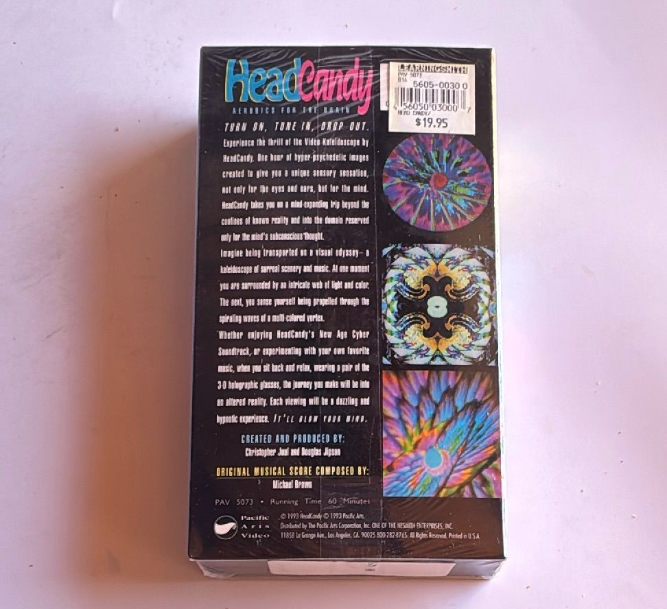 Sealed 1993 Headcandy Video Kaleidoscope Vhs With 3d Glasses Pacific Arts — photo 4 of 6