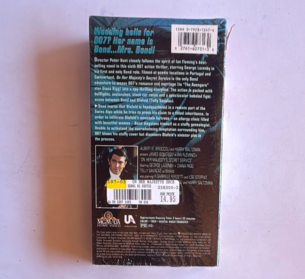 James Bond On Her Majestys Secret Service 1994 Sealed Vhs Mgm Ua Home Video — photo 4 of 6