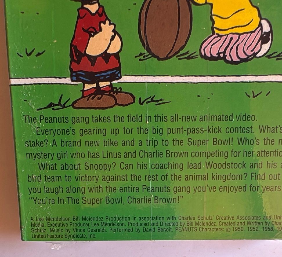 Sealed Peanuts Super Bowl Charlie Brown 1994 Nfl Promo Vhs Collectible — photo 5 of 6