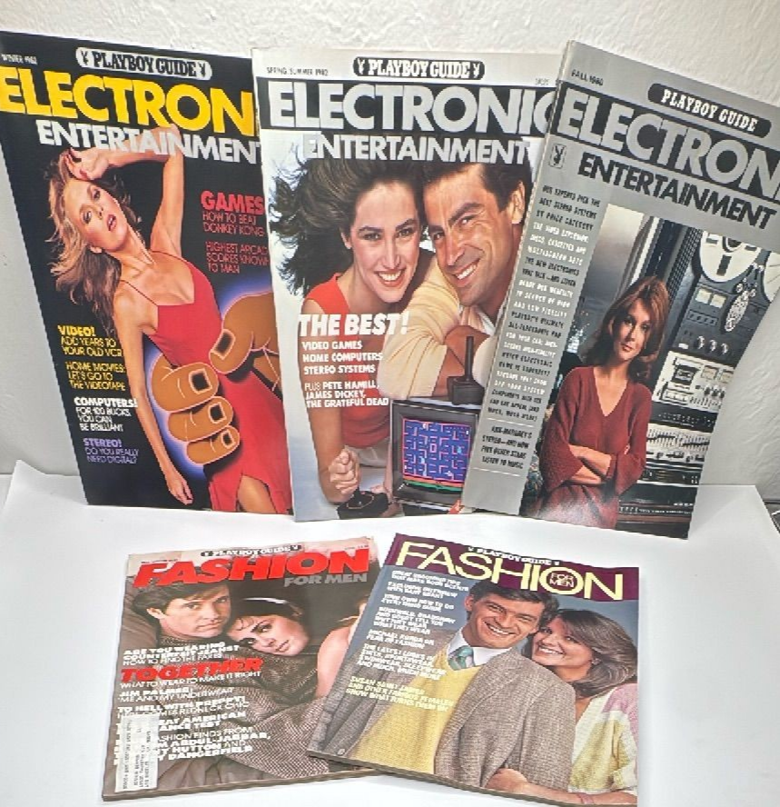 Rare 1980s Playboy Guide Magazine Lot Featuring Electronic Entertainment & Men’s Fashion