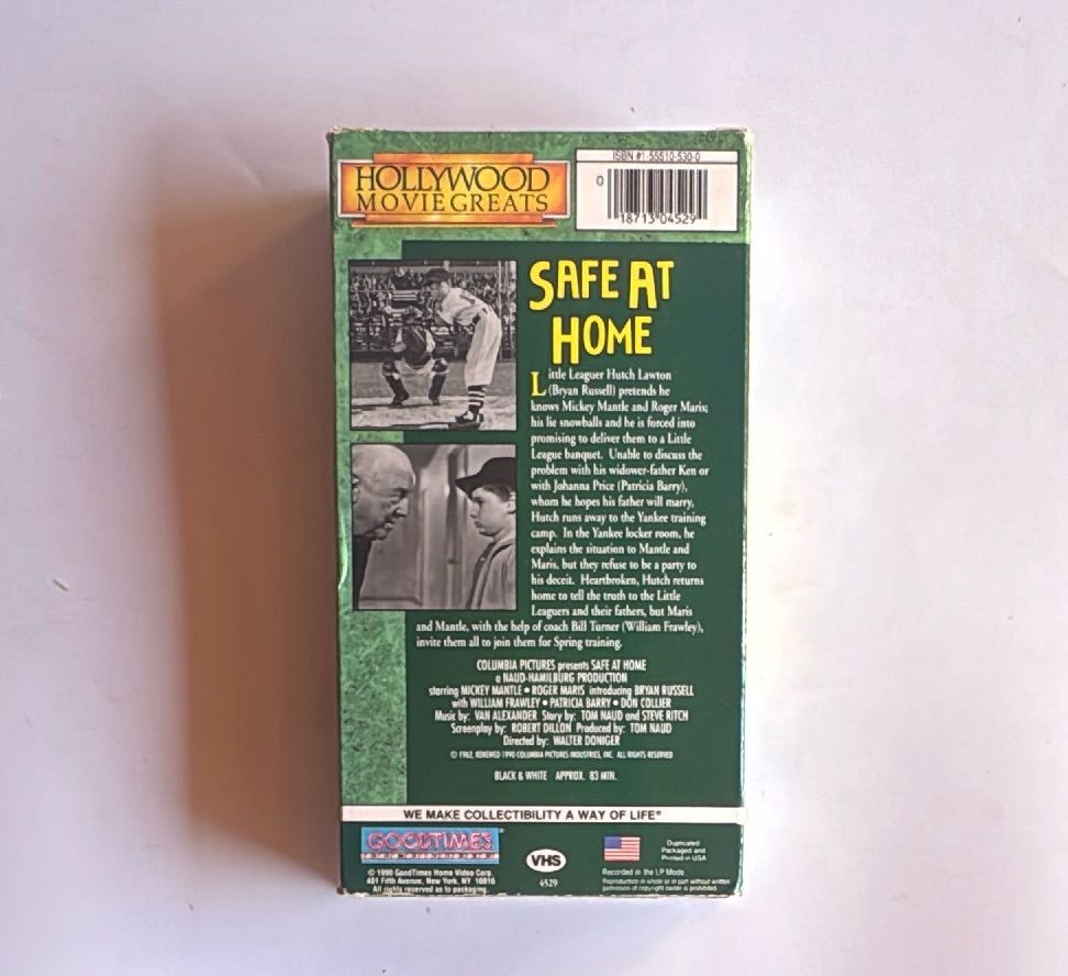 Safe At Home Vhs 1990 Goodtimes Home Video Yankees Baseball Movie Collectible — photo 4 of 8