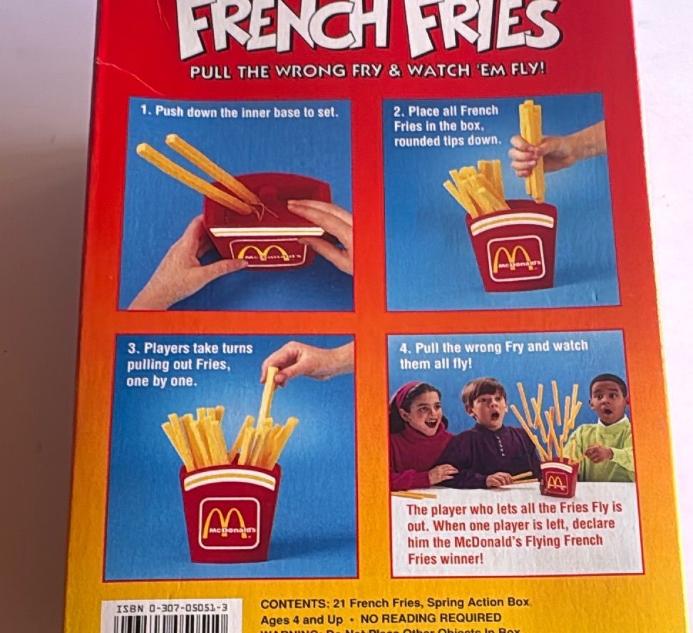 1993 Mcdonalds Flying French Fries Game Golden Complete Boxed Vintage Toy — photo 6 of 9