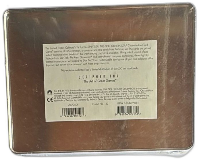 Star Trek Tng Customizable Card Game Collector Tin 1995 Decipher Sealed — photo 2 of 8