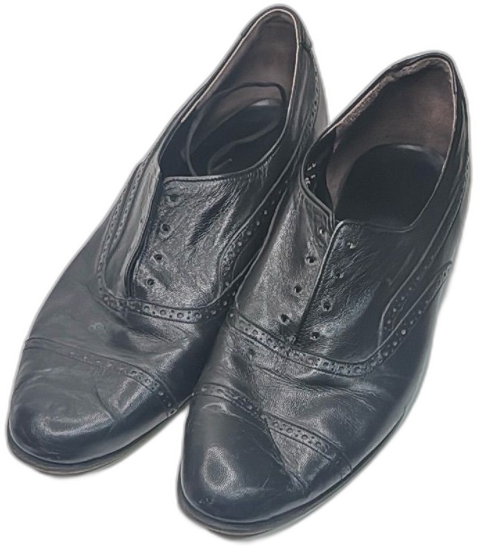 Black Leather Oxford Dress Shoes Size 12l Brogue Cap Toe Formal — photo 1 of 20
