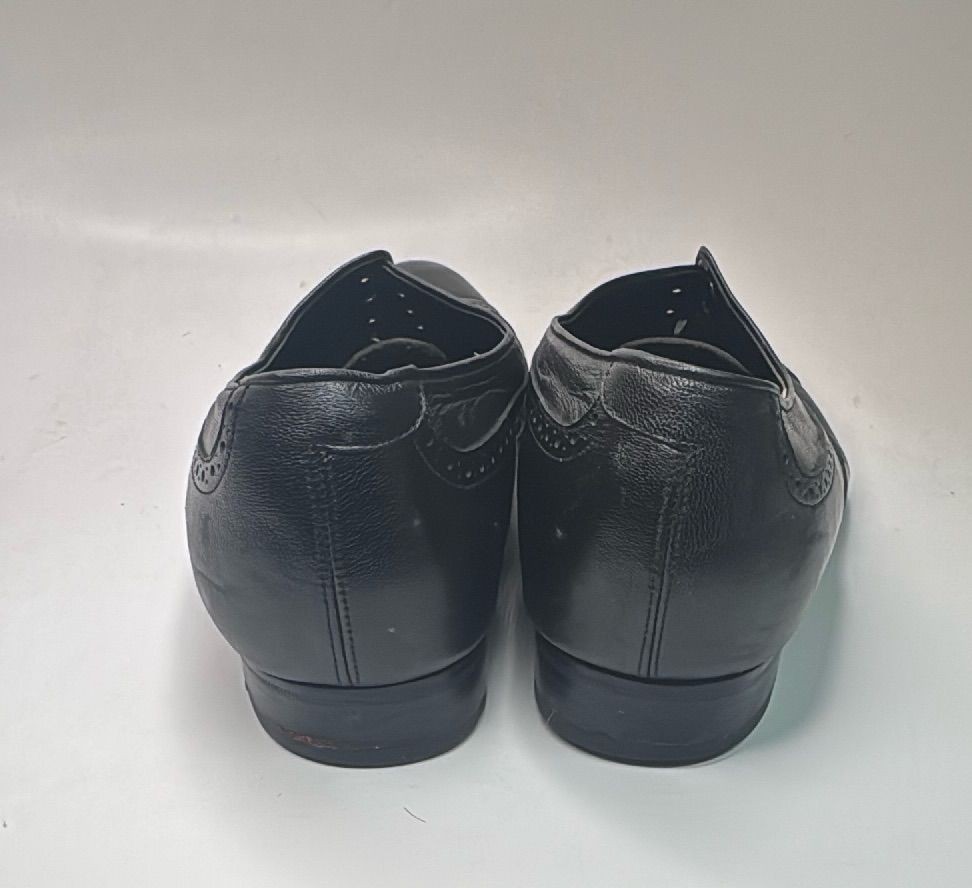 Black Leather Oxford Dress Shoes Size 12l Brogue Cap Toe Formal — photo 5 of 20