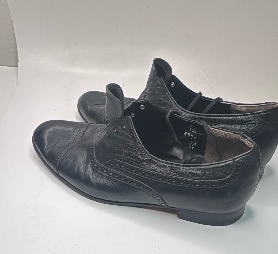 Black Leather Oxford Dress Shoes Size 12l Brogue Cap Toe Formal — photo 14 of 20