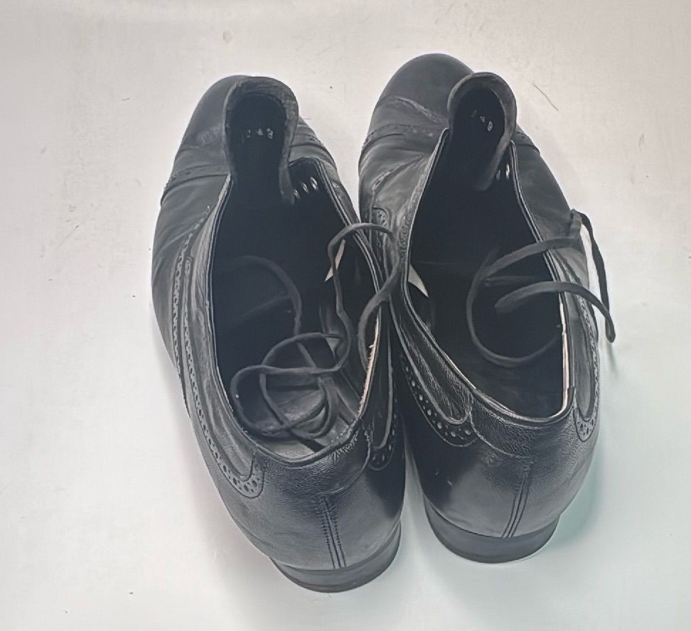 Black Leather Oxford Dress Shoes Size 12l Brogue Cap Toe Formal — photo 15 of 20
