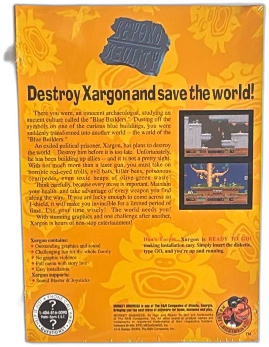 Xargon Mystery Of The Blue Builders Pc Big Box 1994 Epic Megagames Vintage Dos Game — photo 2 of 9