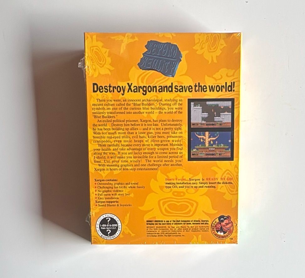 Xargon Mystery Of The Blue Builders Pc Big Box 1994 Epic Megagames Vintage Dos Game — photo 4 of 9