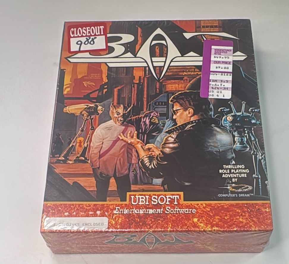 Bat Pc Big Box Game New Sealed 35 Inch Disks Ubi Soft 1990 Vintage — photo 11 of 11