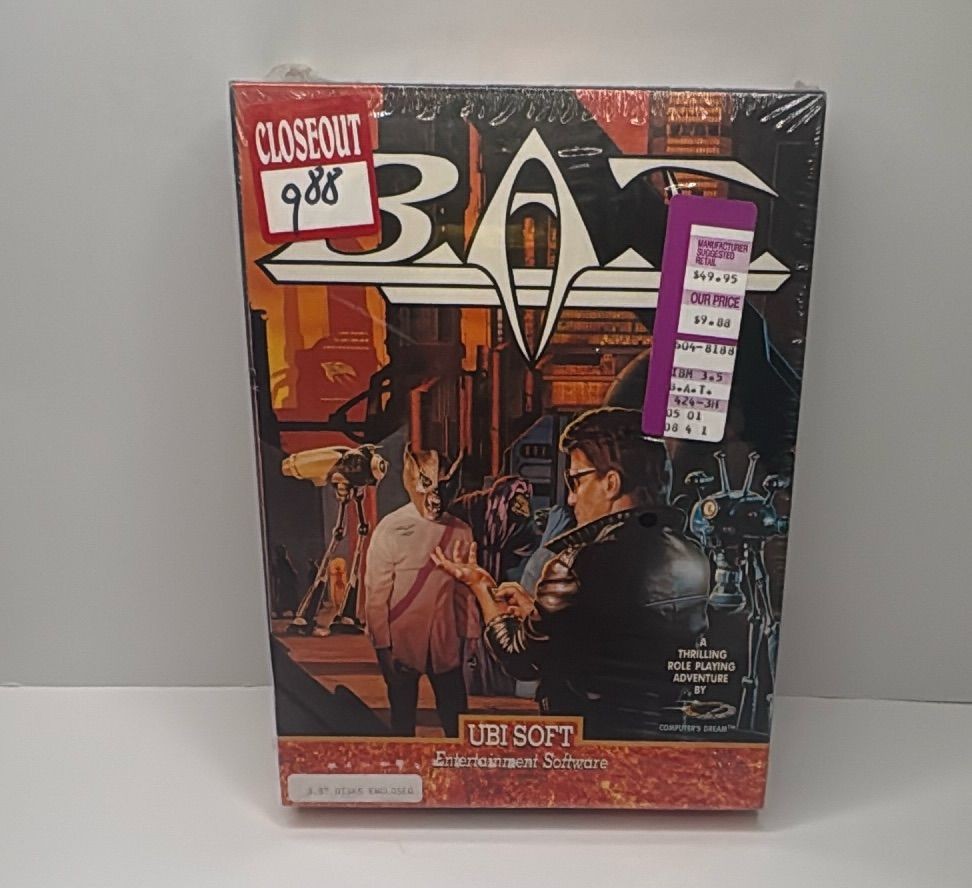 Bat Pc Big Box Game New Sealed 35 Inch Disks Ubi Soft 1990 Vintage — photo 3 of 11