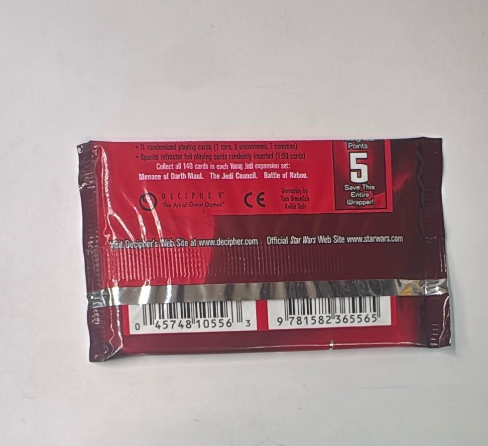 Rare Young Jedi Menace Of Darth Maul Sealed Booster Pack Decipher 1999 — photo 4 of 6