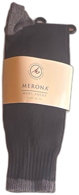 Merona Mens Socks Black Gray Size 10-13 Cotton Blend USA Made New