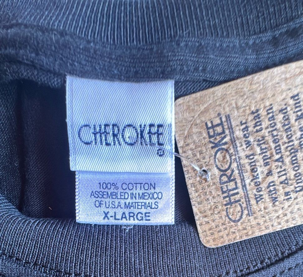 Cherokee Black Xl T Shirt Vintage Heavyweight Cotton Made In Mexico New — photo 6 of 7