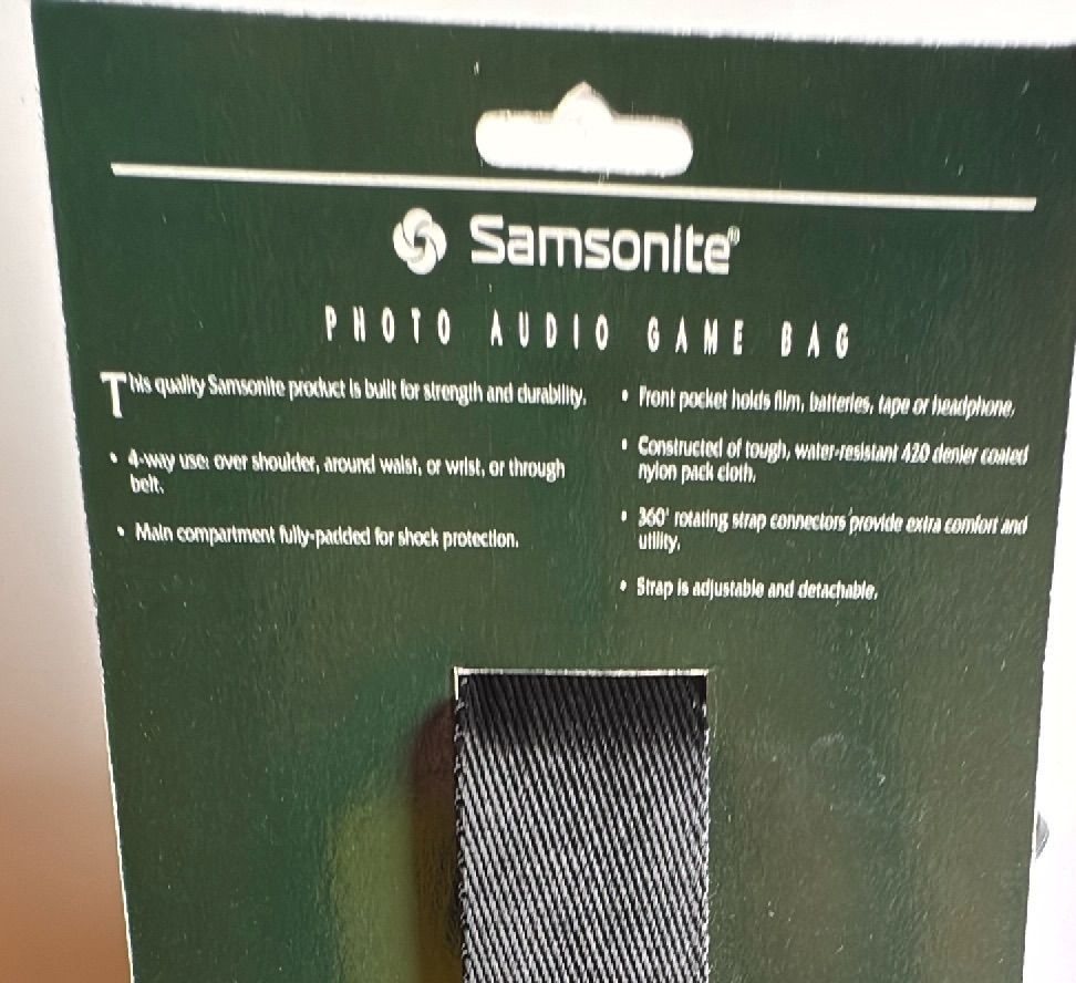 Samsonite Photo Audio Game Bag Model 25BK-E 1995 Black Nylon Padded Case — photo 7 of 8