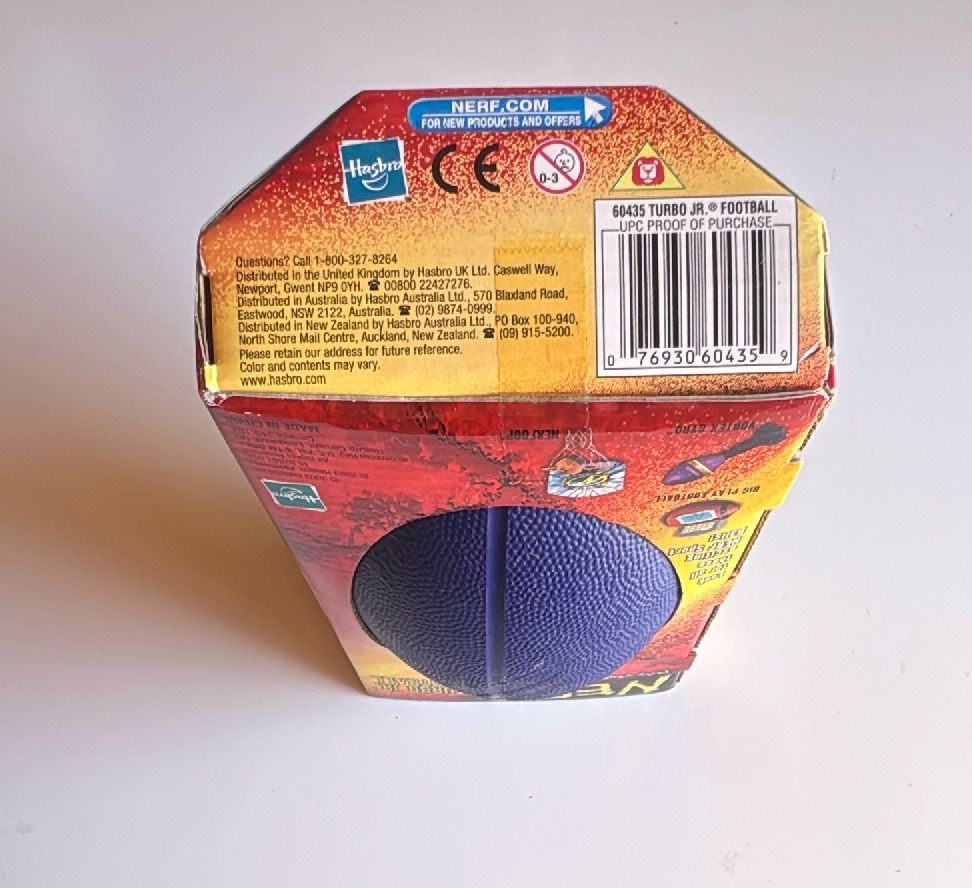 Nerf Turbo Jr Football 2003 Hasbro Vintage Foam Ball New Sealed Box — photo 7 of 9