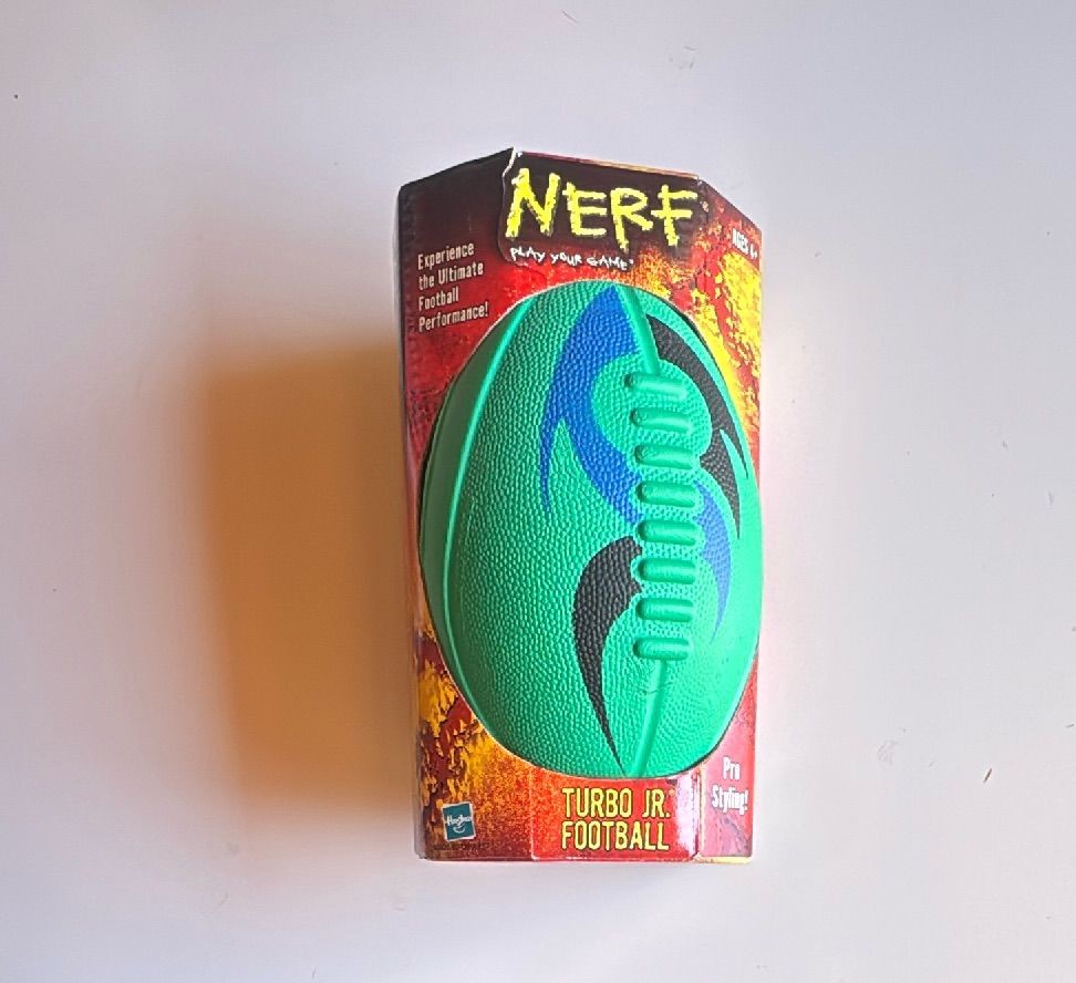 Nerf Turbo Jr Football 2003 Hasbro Vintage Foam Ball New Sealed Box — photo 3 of 9