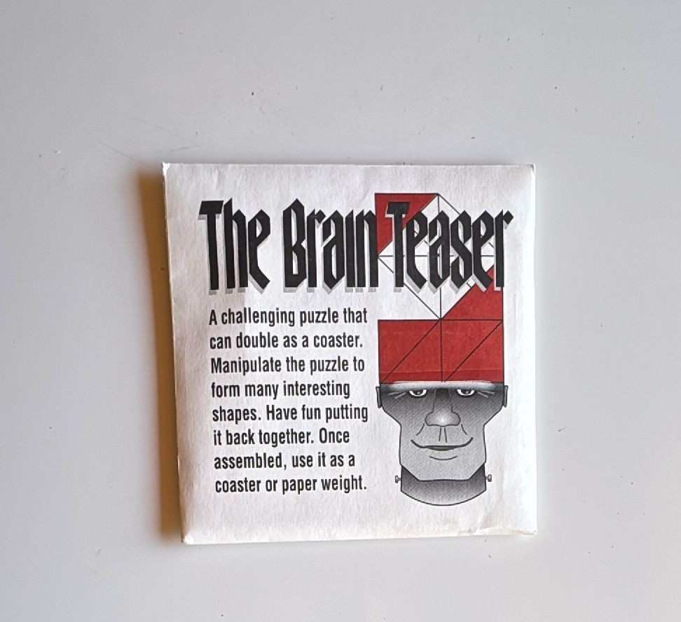 Sun Sybase Brain Teaser Vintage 1990s Promotional Puzzle Coaster With Instructions — photo 3 of 7