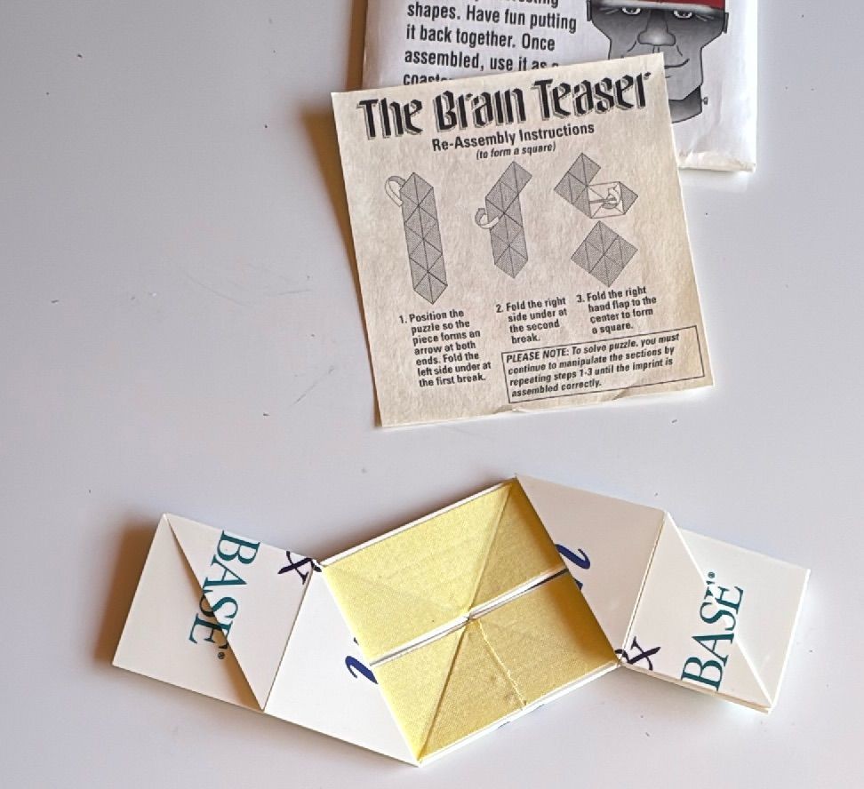 Sun Sybase Brain Teaser Vintage 1990s Promotional Puzzle Coaster With Instructions — photo 7 of 7
