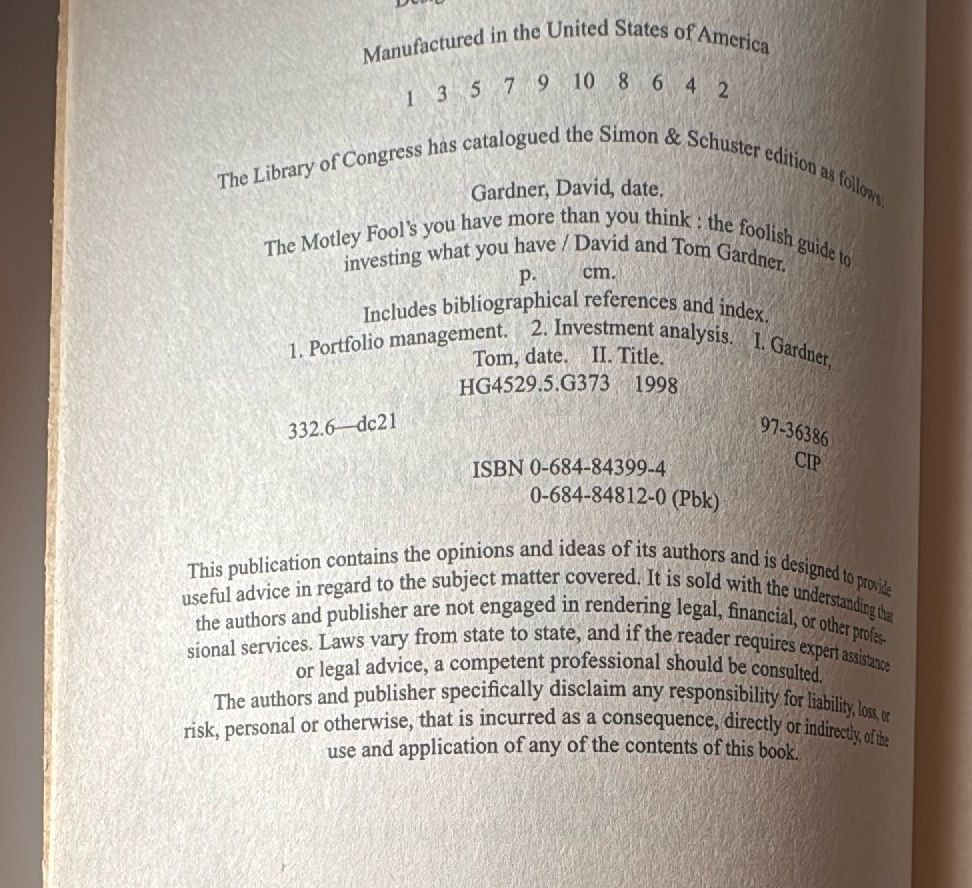 Motley Fools 1999 Guide You Have More Than You Think Paperback Investment Book — photo 7 of 9
