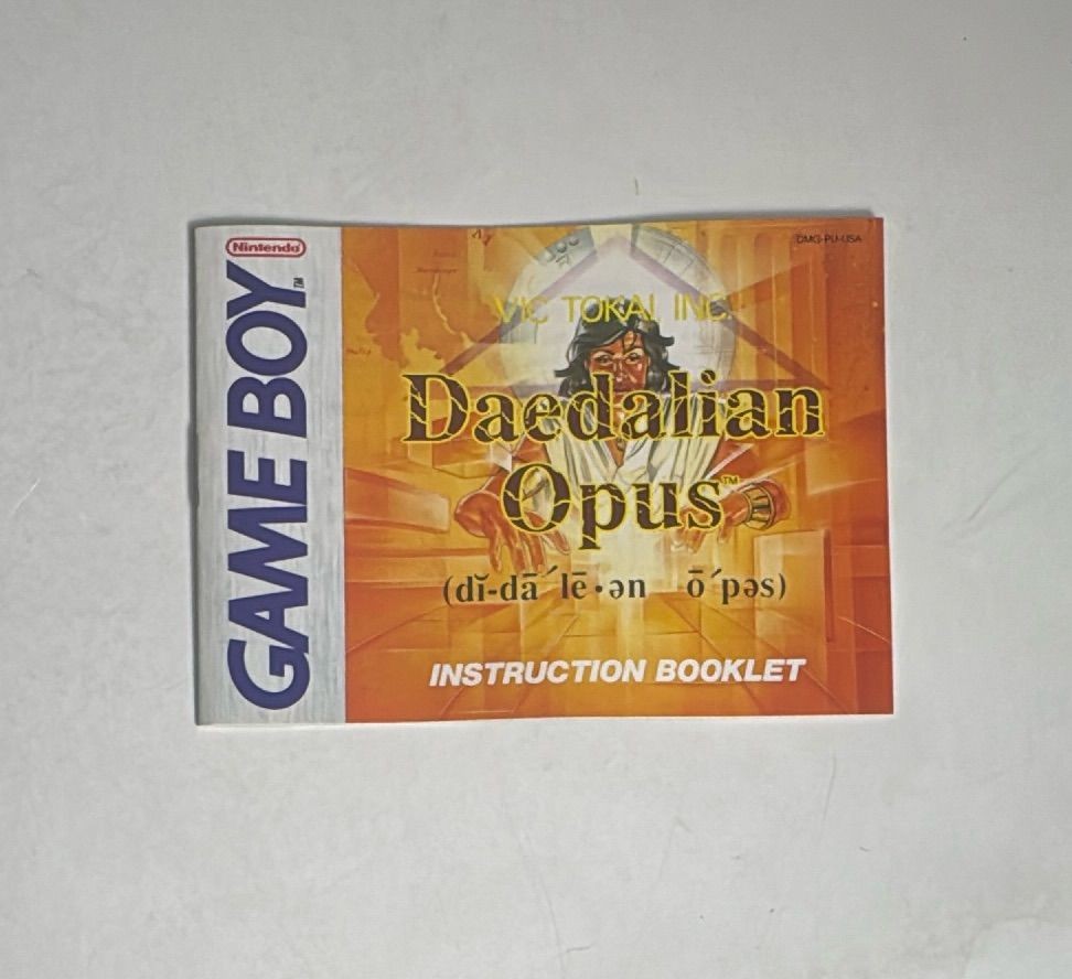 Nintendo Game Boy Daedalian Opus Instruction Booklet 1990 Vic Tokai Usa Manual — photo 3 of 6