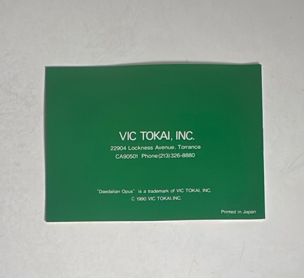 Nintendo Game Boy Daedalian Opus Instruction Booklet 1990 Vic Tokai Usa Manual — photo 4 of 6