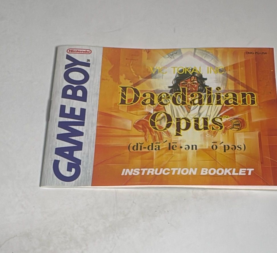 Nintendo Game Boy Daedalian Opus Instruction Booklet 1990 Vic Tokai Usa Manual — photo 6 of 6